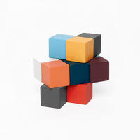 PUZZLE - viacfarebná, Basics, drevo (4,2/6/4,1cm) - Kikkerland