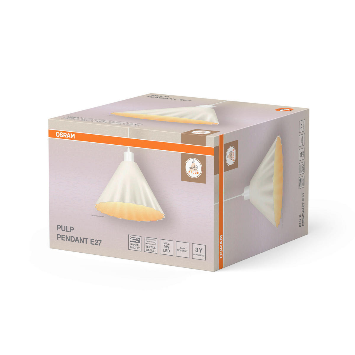 HÄNGELEUCHTE 31/168 cm  - Basics, Papier/Metall (31/168cm) - Osram