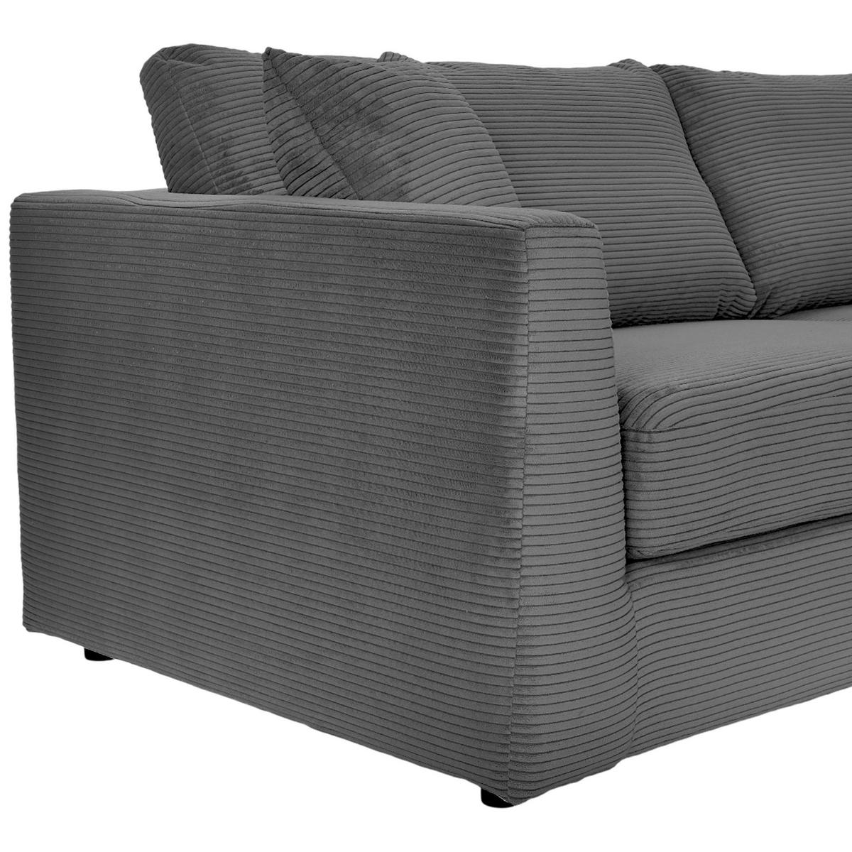 ECKSOFA  in Cord Anthrazit  234/170 cm  - Anthrazit/Schwarz, KONVENTIONELL, Kunststoff/Textil (234/170cm) - Carryhome