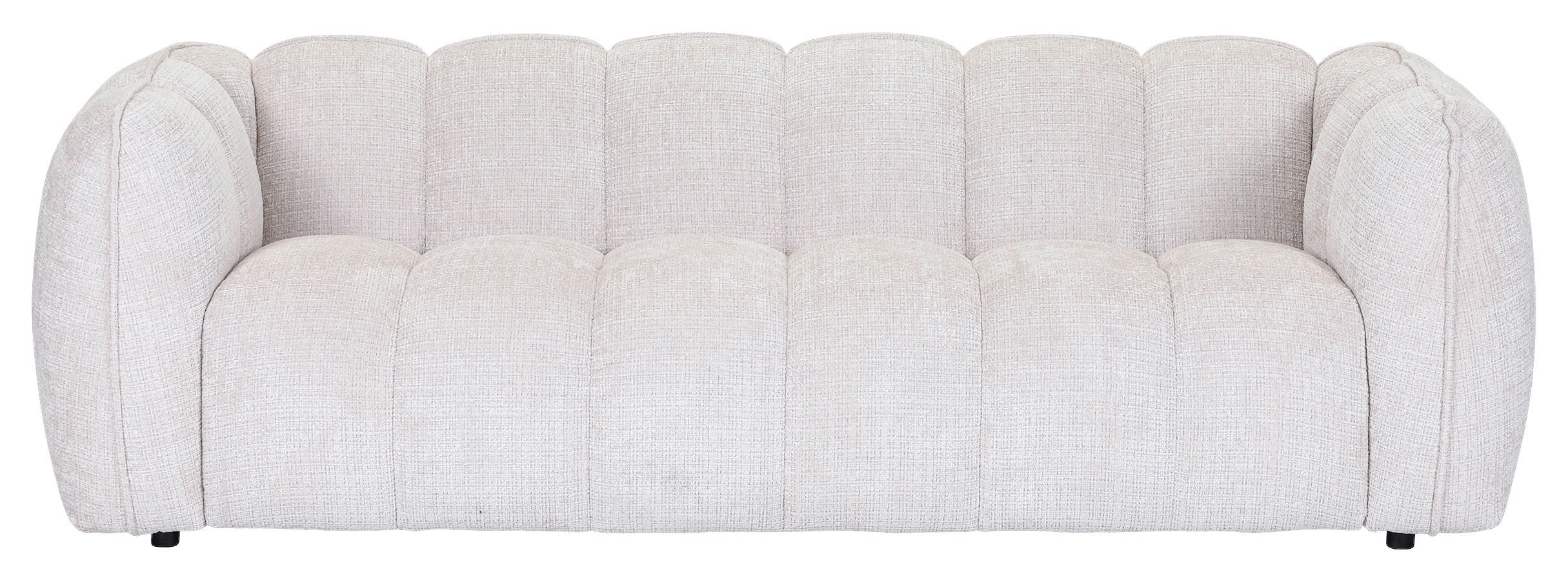 BIGSOFA Chenille Creme  - Creme/Schwarz, KONVENTIONELL, Kunststoff/Textil (217/74/100cm) - Carryhome