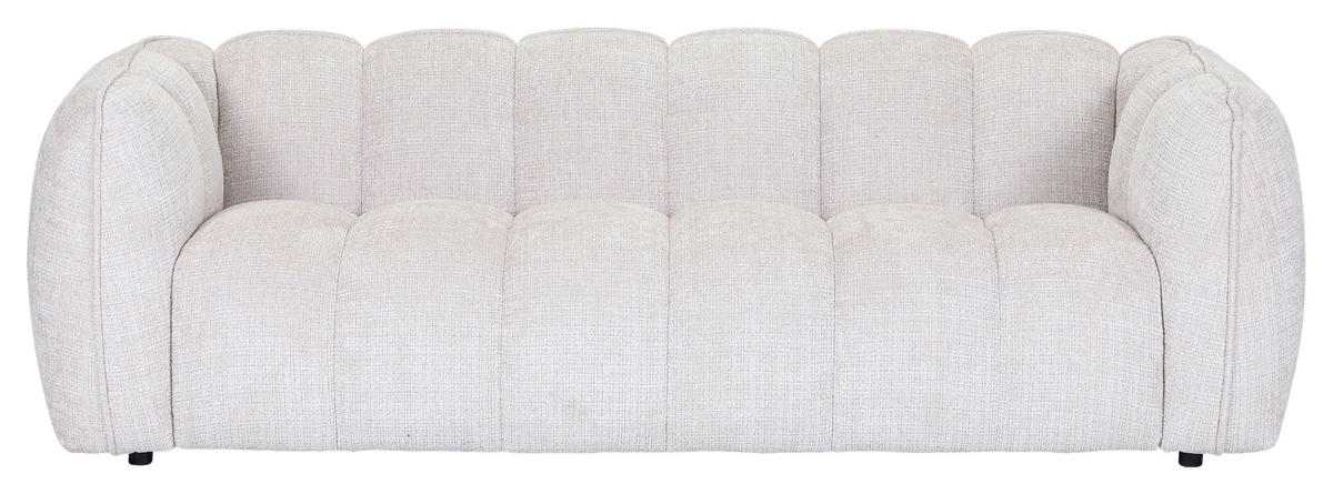 BIGSOFA in Chenille Creme  - Creme/Schwarz, Konventionell, Kunststoff/Textil (217/74/100cm) - Carryhome