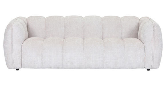 BIGSOFA Chenille Creme - Creme/Schwarz, KONVENTIONELL, Kunststoff/Textil (217/74/100cm) - Carryhome