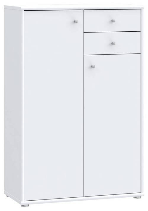 KOMMODE  in Weiss  - Weiss/Alufarben, Design, Holzwerkstoff (73,7/111,1/34,8cm)