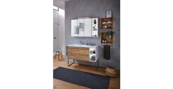 BADEZIMMER - Eichefarben/Weiß, Basics, Glas/Holzwerkstoff (120cm) - Dieter Knoll