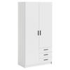 KLEIDERSCHRANK in Weiss  - Weiss/Schwarz, Basics, Holzwerkstoff/Metall (98,5ml) - MID.YOU