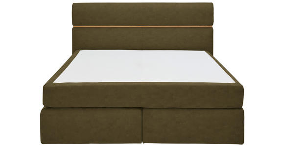 BOXSPRINGBETT 180/200 cm in Eichefarben, Olivgrün - Eichefarben/Schwarz, KONVENTIONELL, Holz/Kunststoff (180/200cm) - Dieter Knoll