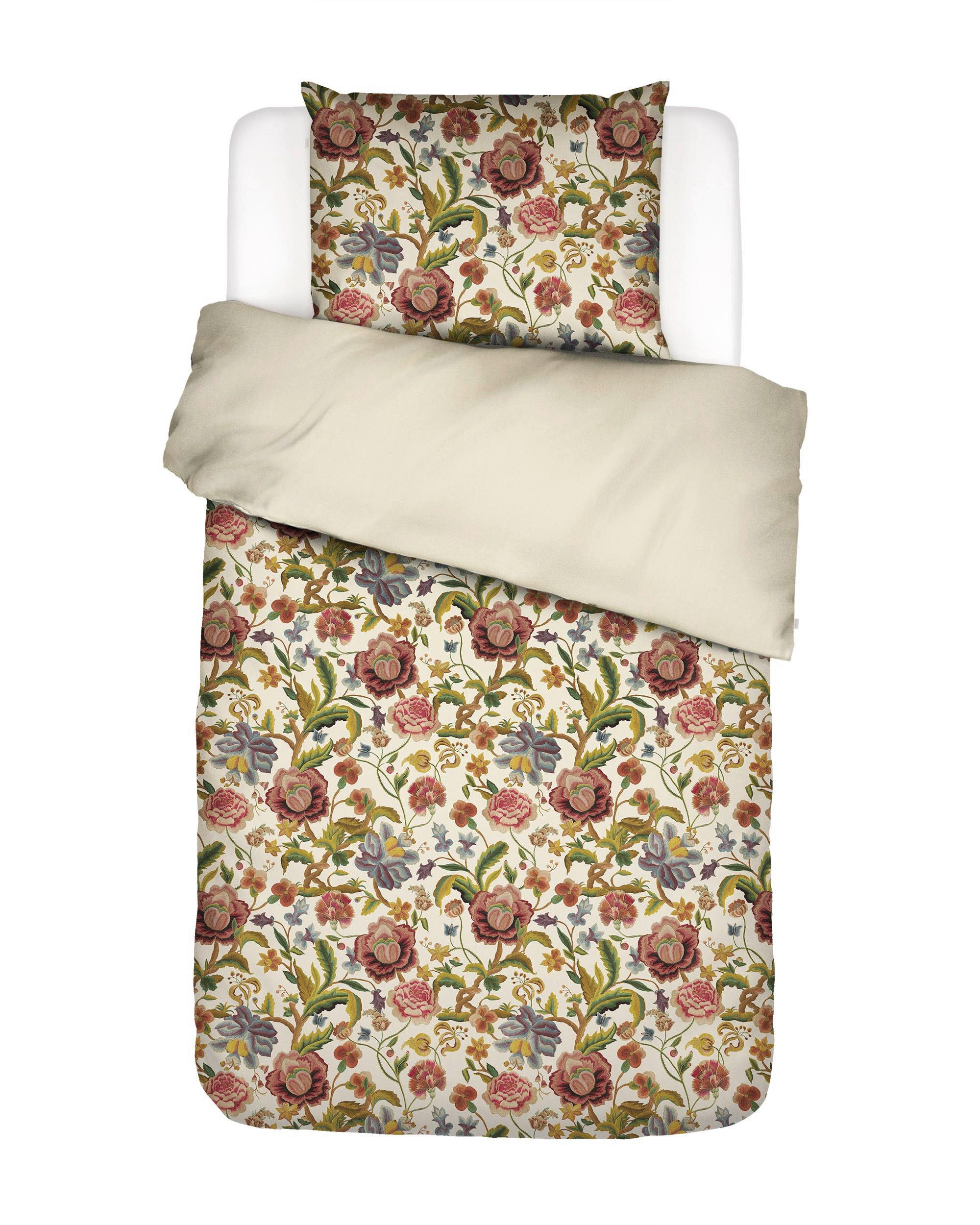 BETTWÄSCHE 135/200 cm ROSELINA Satin  - Perlmutt, KONVENTIONELL, Textil (135/200cm) - Essenza