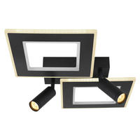 LED-DECKENLEUCHTE    54/41/11,5 cm  - Opal/Schwarz, Design, Kunststoff/Metall (54/41/11,5cm) - Globo