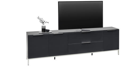 LOWBOARD in 225/54/42 cm - Anthrazit/Alufarben, Design, Glas/Holzwerkstoff (225/54/42cm) - Voleo