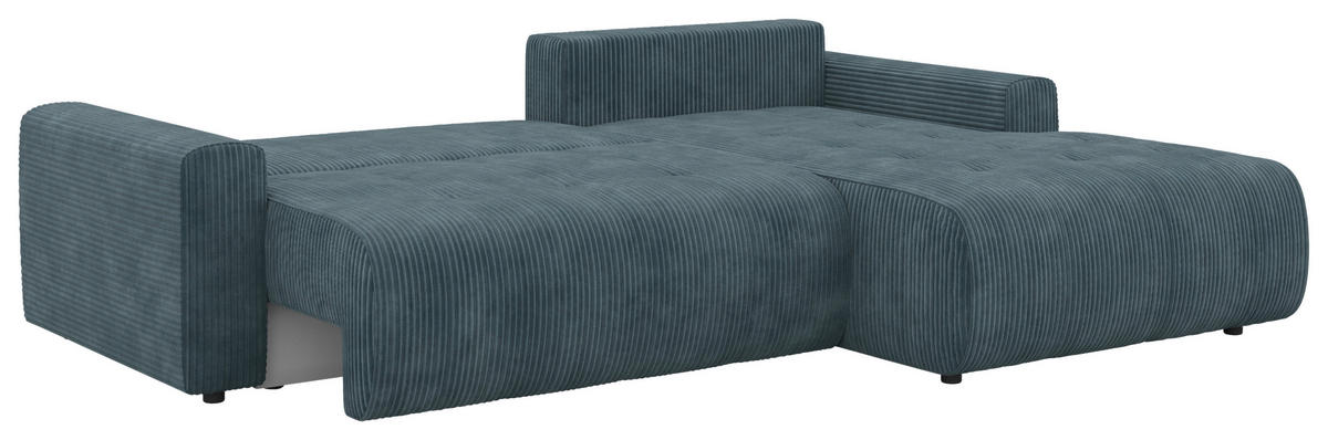 ECKSOFA Petrol Webstoff  - Petrol/Schwarz, KONVENTIONELL, Kunststoff/Textil (270/192cm) - Carryhome