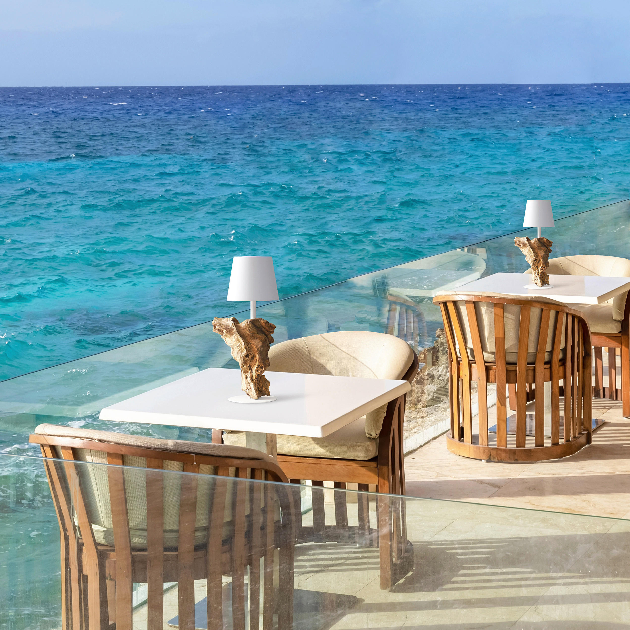 LED-TISCHLEUCHTE 13/29/13 cm   - Weiß/Naturfarben, Design, Holz/Metall (13/29/13cm) - P & B