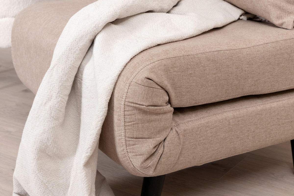 BÄDDFÅTÖLJ i textilväv svart, beige  - beige/svart, Design, metall/textil (70/88/80cm) - Livetastic