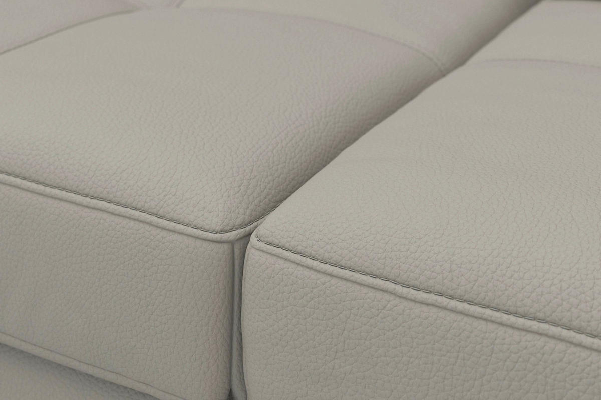 SEDACÍ SOUPRAVA, kůže, světle šedá - černá/světle šedá, Basics, kov/textil (223/363/176cm) - Sit & More