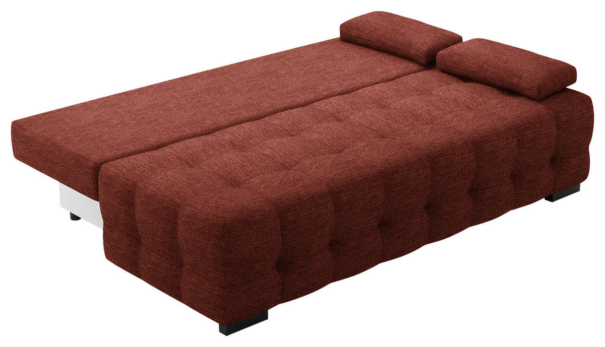 SCHLAFSOFA Struktur Rostfarben  - Rostfarben/Schwarz, KONVENTIONELL, Kunststoff/Textil (209/96/100cm) - Stylife