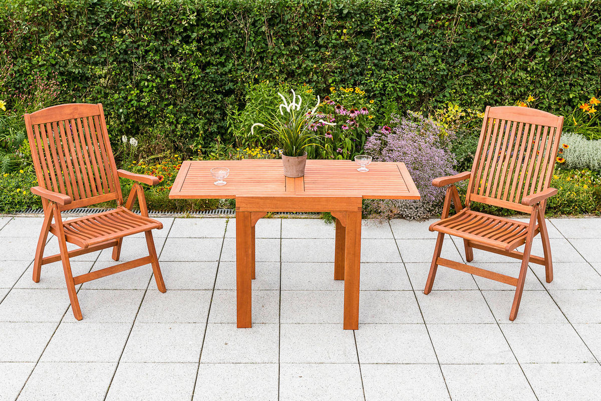 BALKONSET Braun 3-teilig  - Braun, KONVENTIONELL, Holz - Gardenson