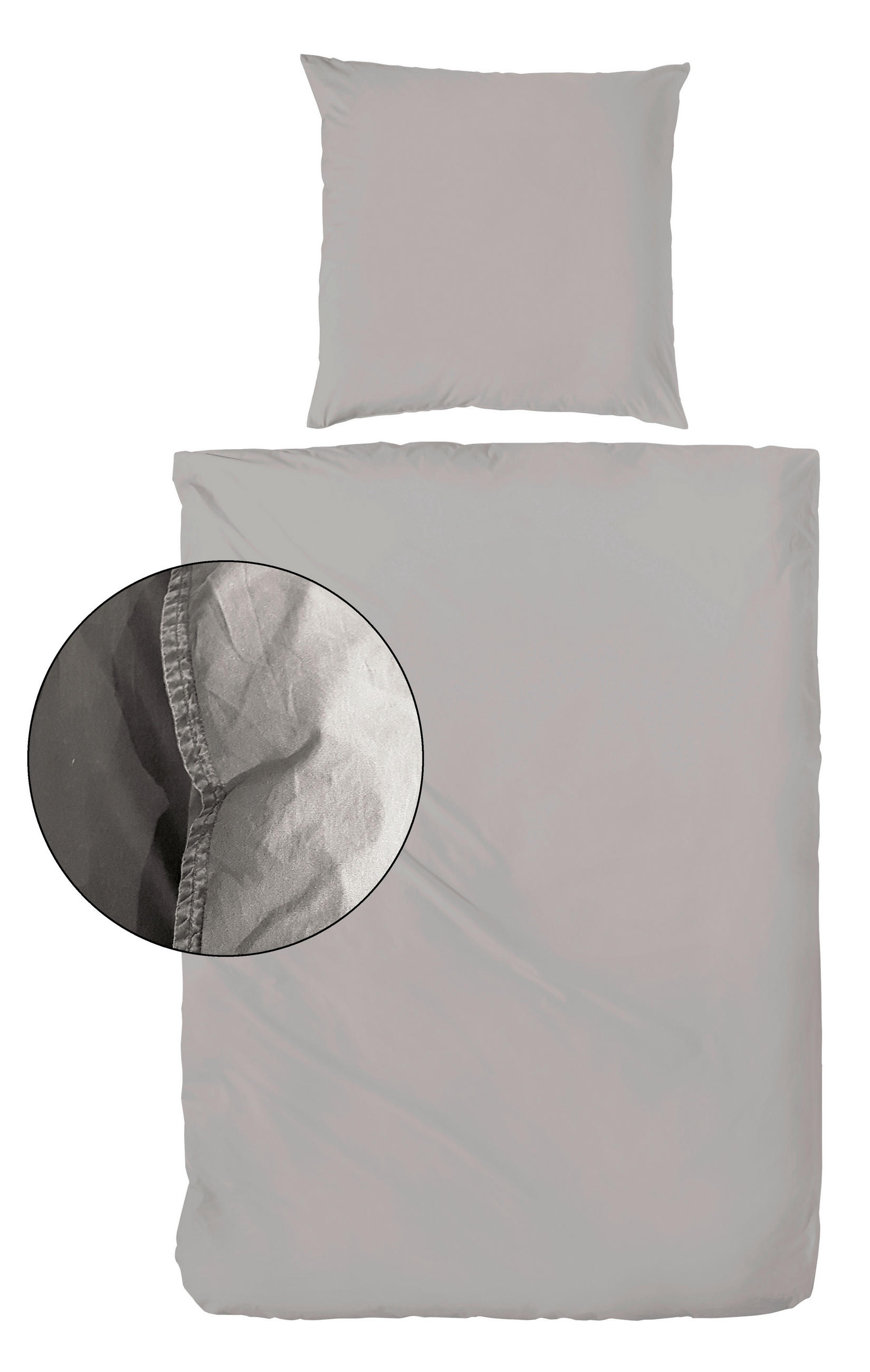 POVLEČENÍ, renforcé, šedá, 135/200 cm - šedá, Basics, textil (135/200cm)