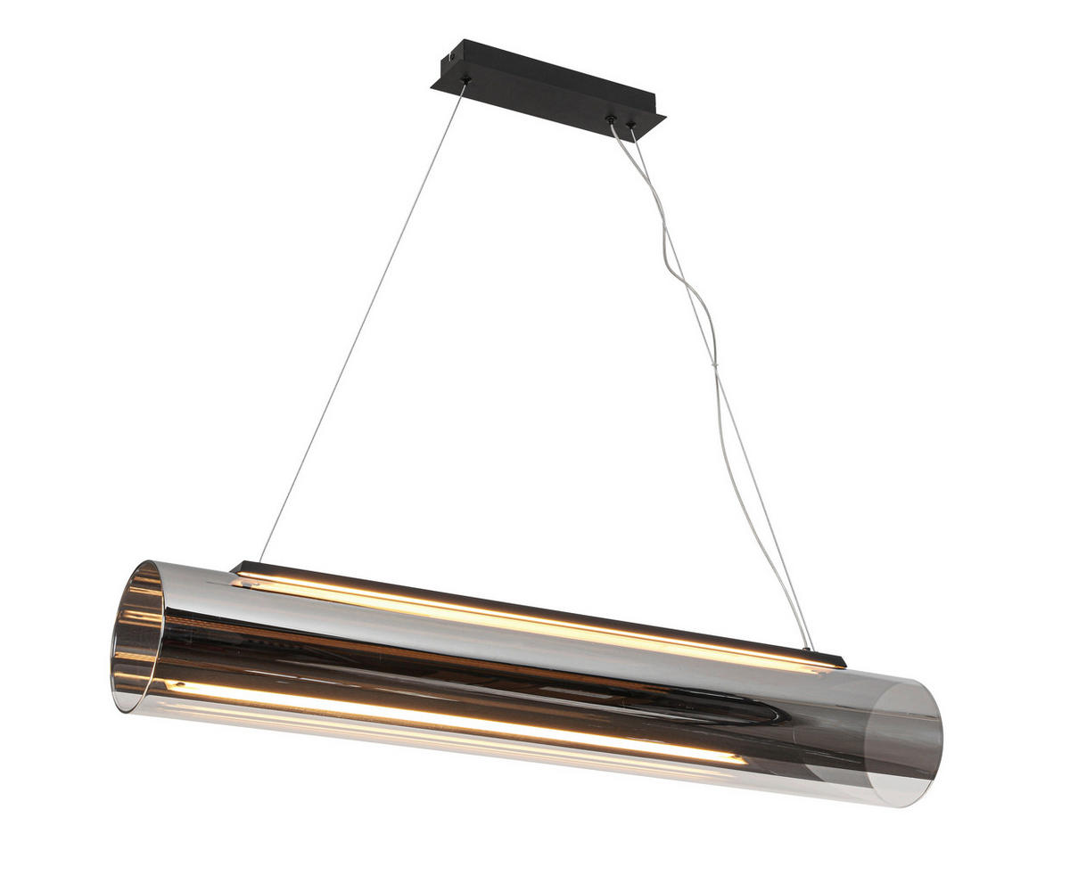 LED-HÄNGELEUCHTE Lumos 100/16/169,5 cm   - Chromfarben/Schwarz, Design, Glas/Kunststoff (100/16/169,5cm) - Dieter Knoll