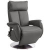 RELAXSESSEL in Leder Grau  - Edelstahlfarben/Grau, Konventionell, Leder/Metall (78/110/81cm) - Cantus