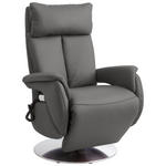 RELAXSESSEL in Leder Grau  - Edelstahlfarben/Grau, KONVENTIONELL, Leder/Metall (78/110/81cm) - Cantus