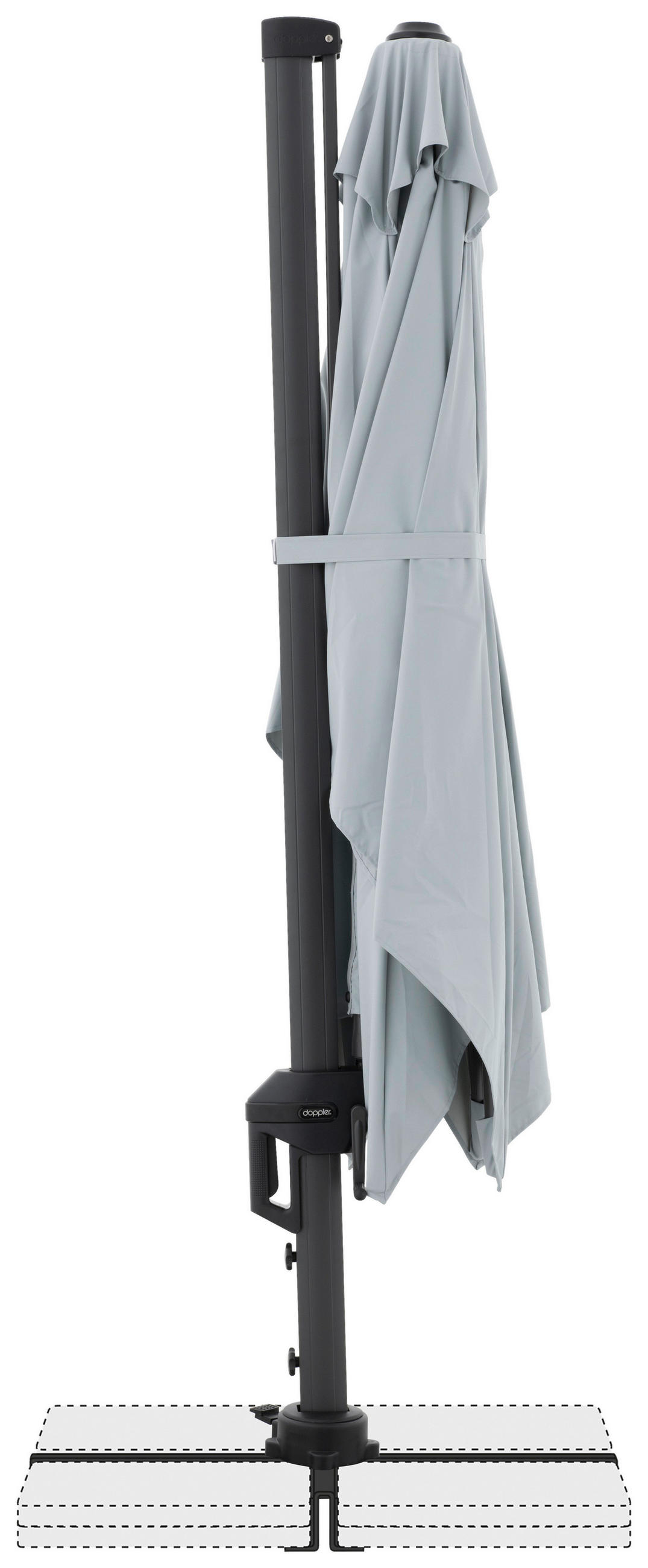 AMPELSCHIRM Hellgrau  - Hellgrau/Schwarz, Basics, Textil/Metall (310/210cm) - Doppler