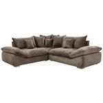 ECKSOFA in Velours Braun  247/247 cm  - Chromfarben/Braun, KONVENTIONELL, Kunststoff/Textil (247/247cm) - Carryhome