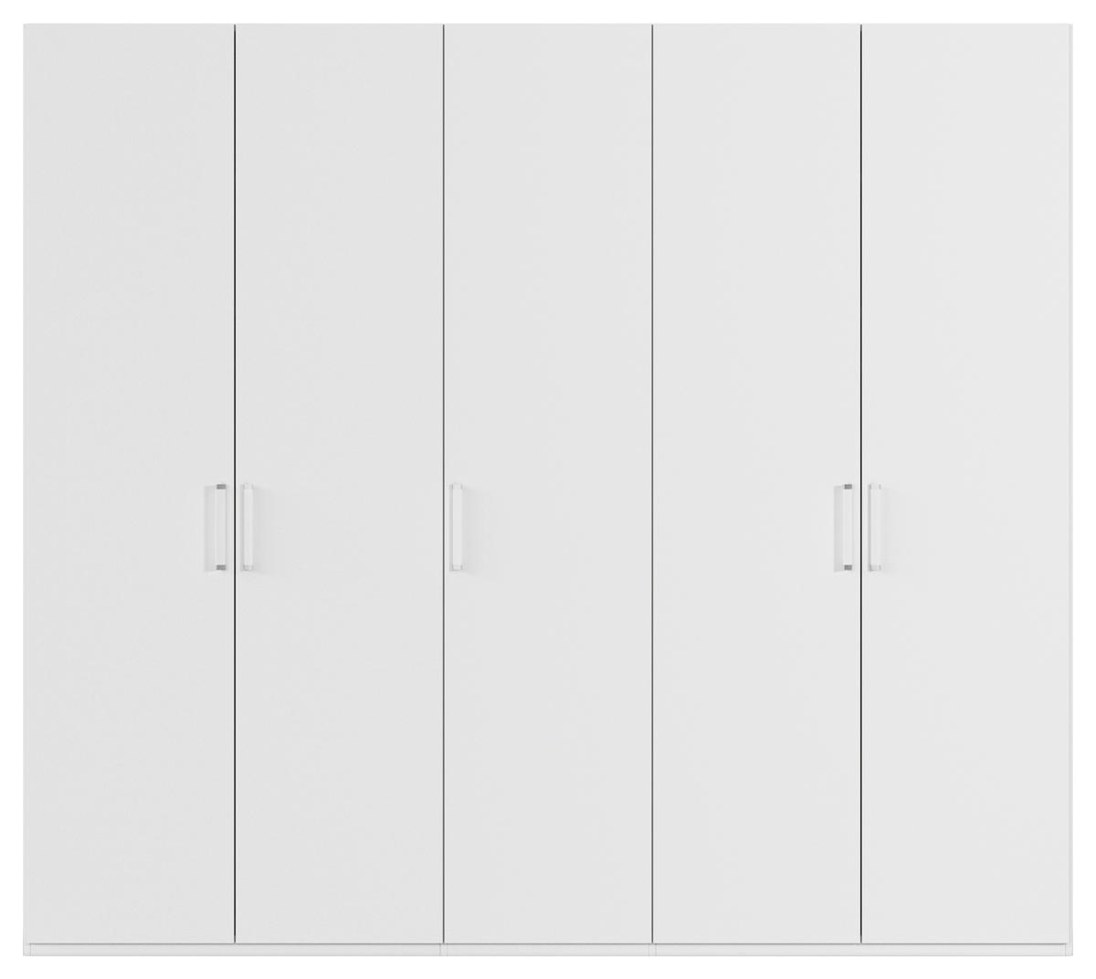 DREHTÜRENSCHRANK 251/223/60 cm 5-türig Weiß  - Weiß, Design, Holzwerkstoff/Kunststoff (251/223/60cm) - Novel