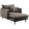 XXL-SESSEL in Velours Braun  - Schwarz/Braun, Modern, Textil/Metall (111/101/167cm) - Livetastic