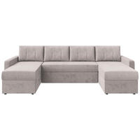 WOHNLANDSCHAFT Naturfarben Cord  - Schwarz/Naturfarben, KONVENTIONELL, Kunststoff/Textil (152/290/152cm) - Ti'me