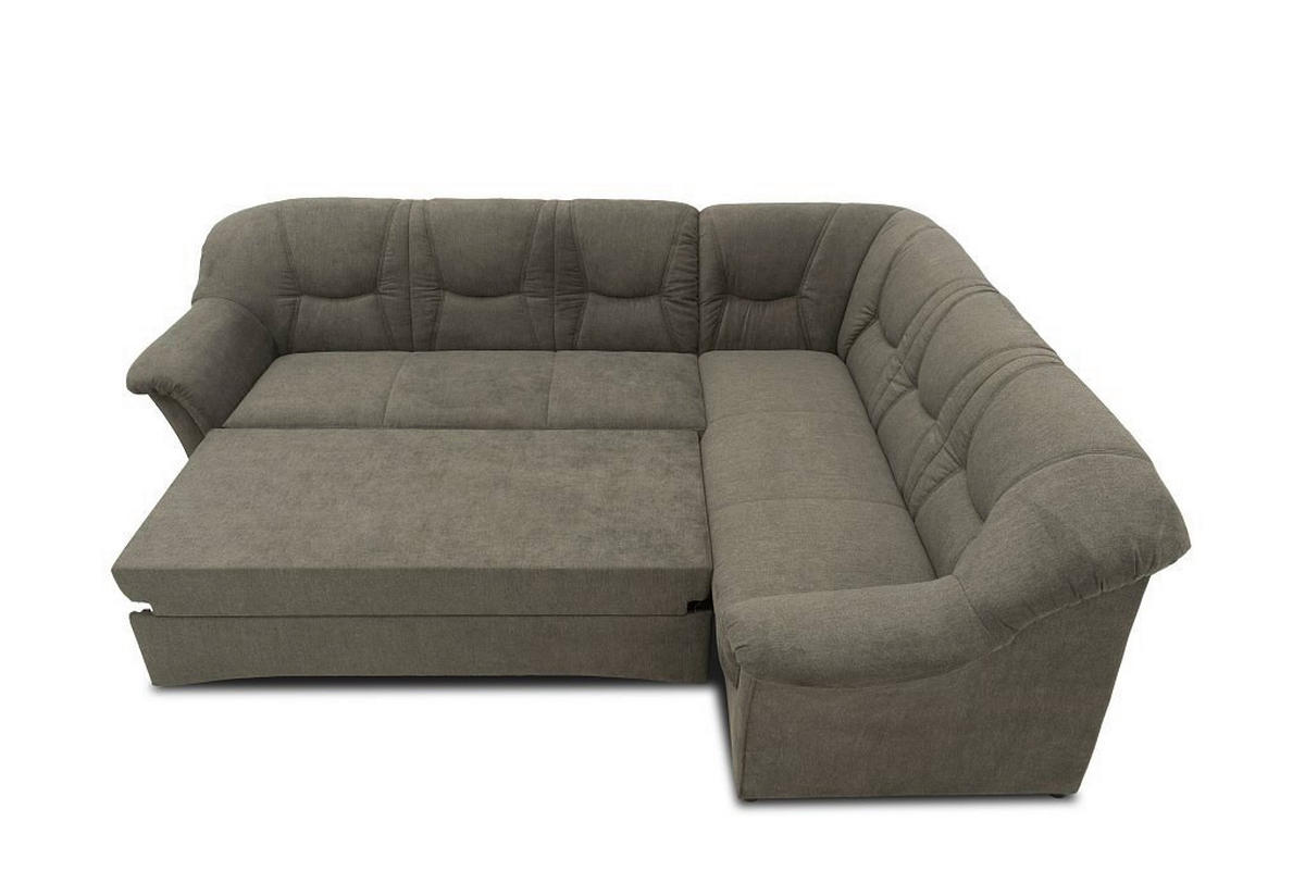 ECKSOFA Greige Mikrofaser  - Greige/Schwarz, KONVENTIONELL, Kunststoff/Textil (240/190cm) - MID.YOU