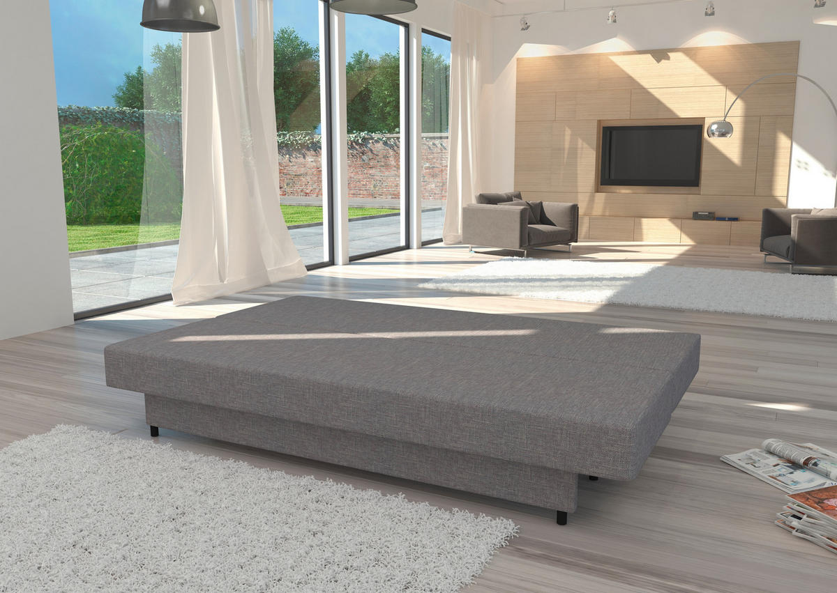 SCHLAFSOFA in Textil Grau  - Schwarz/Grau, Design, Kunststoff/Textil (190/83/82cm) - MID.YOU