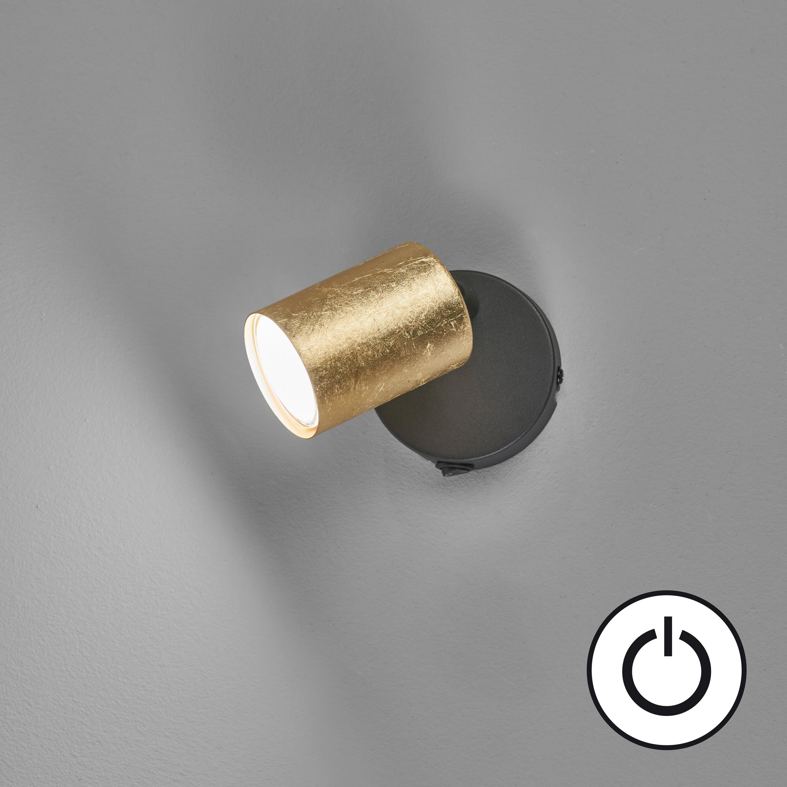 LED REFLEKTOR Vano  - zlatne boje/crna, Lifestyle, metal (11,0/9,5/11,0cm)