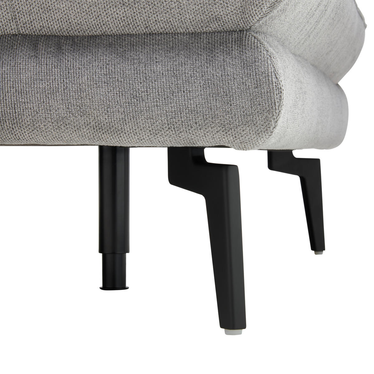 ECKSOFA in Webstoff Grau  - Schwarz/Grau, Design, Textil/Metall (180/284cm) - Dieter Knoll