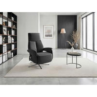 RELAXSESSEL Leder Schwarz  - Schwarz, Basics, Leder/Metall (75/115/85cm) - Sit & More