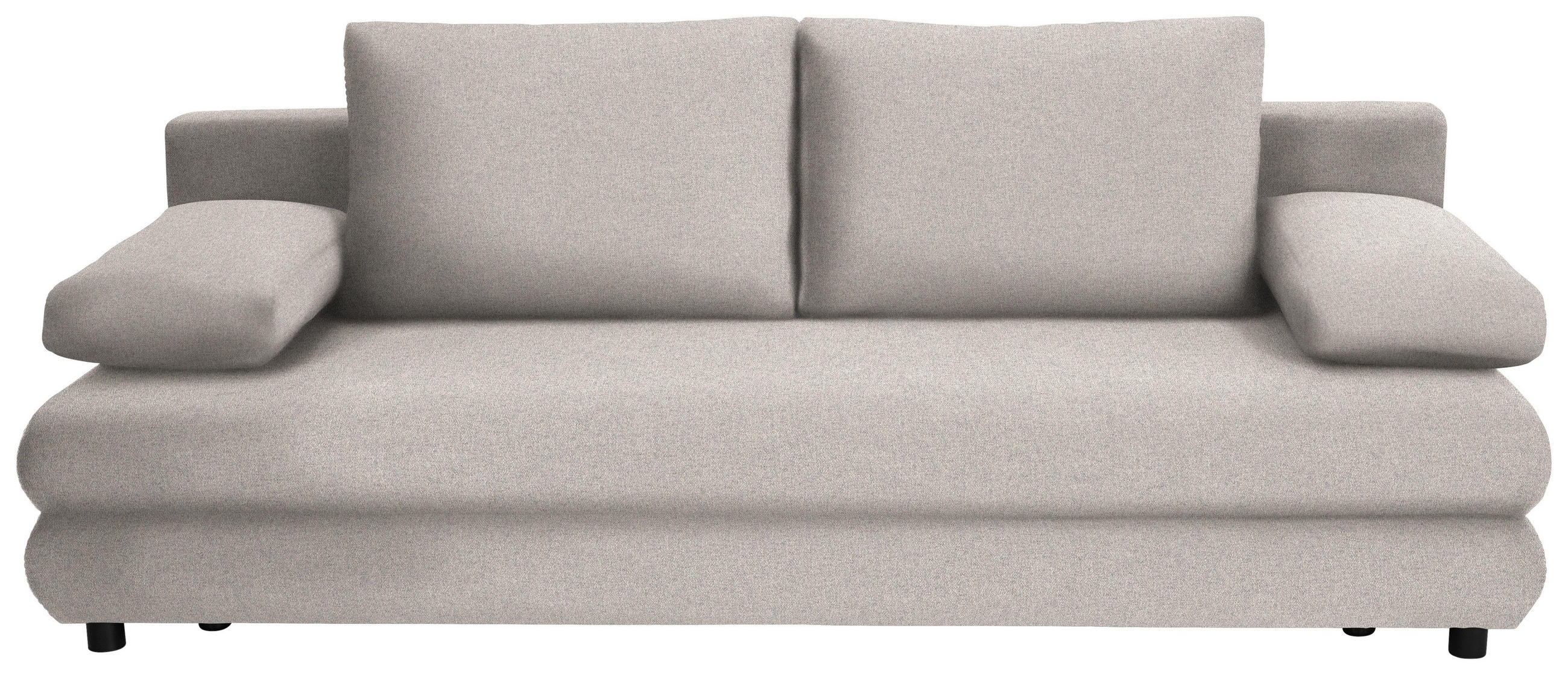 SCHLAFSOFA Webstoff Grau  - Schwarz/Grau, Design, Kunststoff/Textil (197/77/81cm) - home24