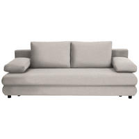 SCHLAFSOFA Webstoff Grau  - Schwarz/Grau, Design, Kunststoff/Textil (197/77/81cm) - home24