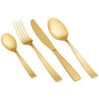 BESTECKSET 16-teilig Edelstahl  - Goldfarben, Basics, Metall (17,5/24/5cm)