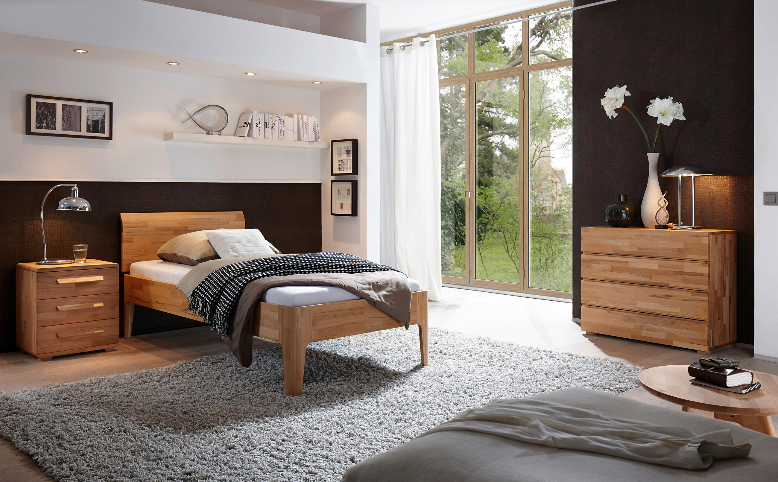 NACHTKÄSTCHEN in massiv Kernbuche Buchefarben  - Buchefarben, Design, Holz (48/57/43cm) - Hasena