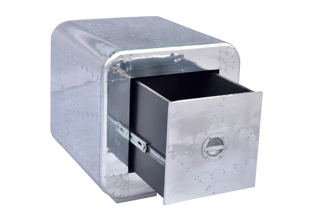 NACHTKÄSTCHEN 50/50/50 cm  in massiv Mangoholz Silberfarben  - Silberfarben, Basics, Holz/Holzwerkstoff (50/50/50cm) - Livetastic