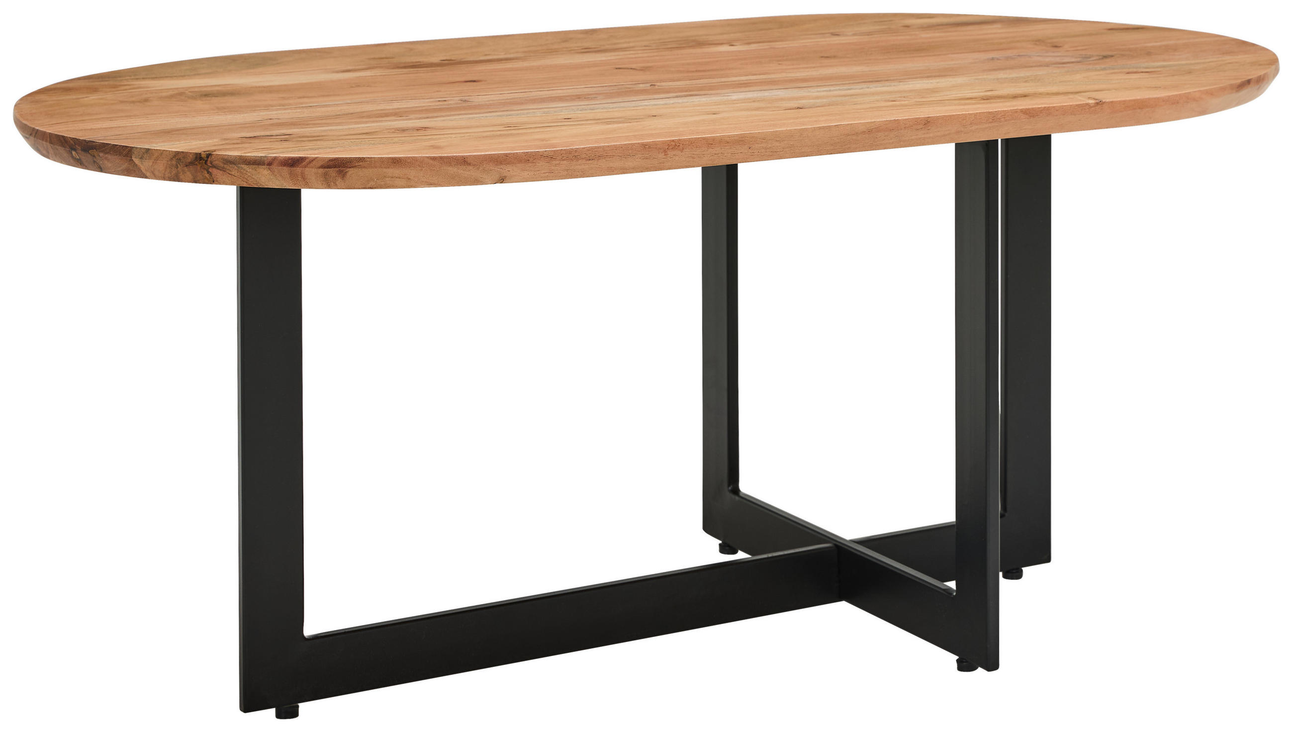 COUCHTISCH in Holz, Metall  - Schwarz/Naturfarben, Design, Holz/Metall (105/45/60cm) - MID.YOU