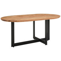 KONFERENČNÝ STOLÍK, prírodná farba, čierna, drevo, kov, 105/45/60 cm - čierna/prírodná farba, Design, kov/drevo (105/45/60cm) - MID.YOU