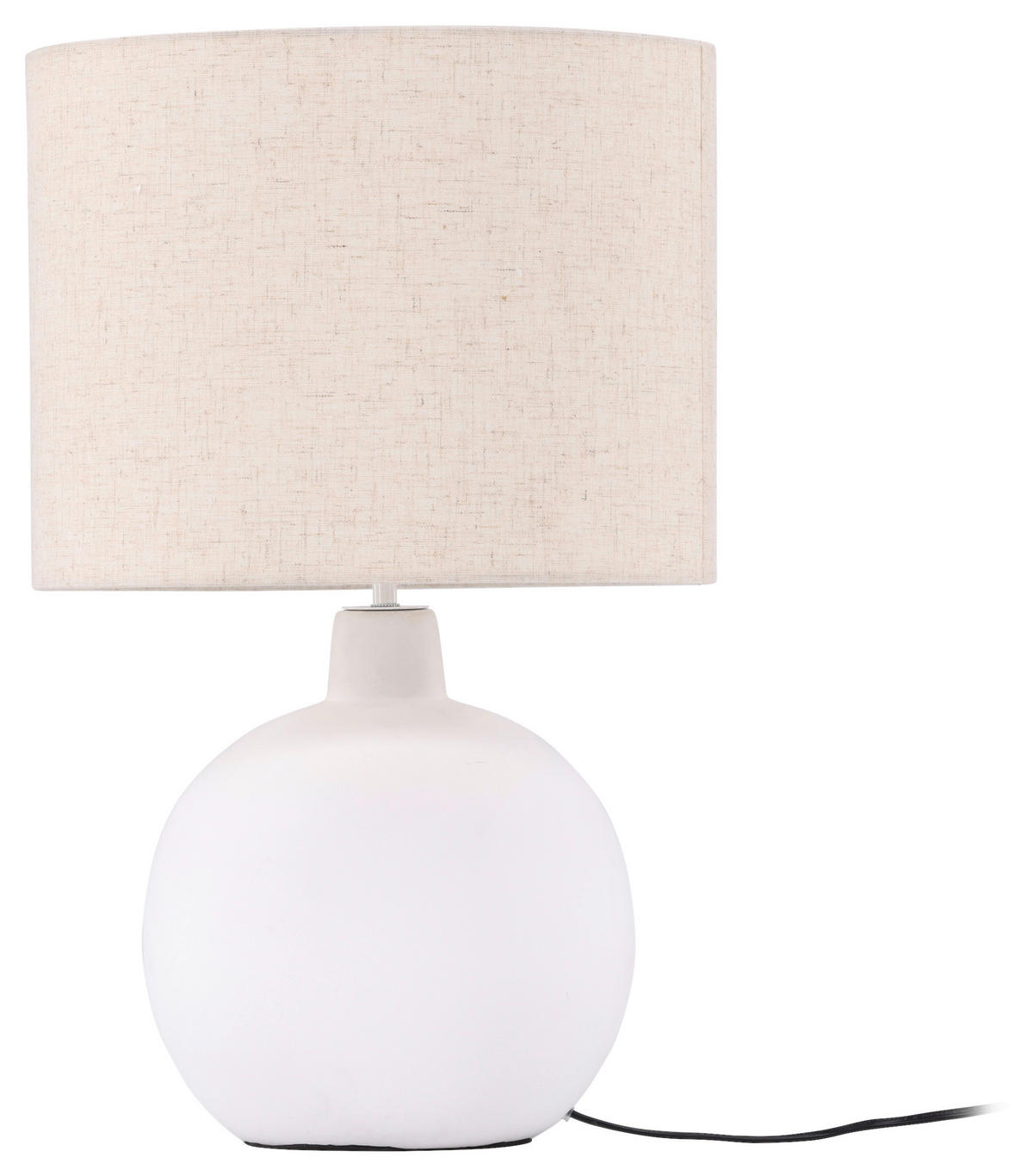 TISCHLEUCHTE 32/51/32 cm   - Beige/Weiß, Basics, Textil/Stein (32/51/32cm) - P & B