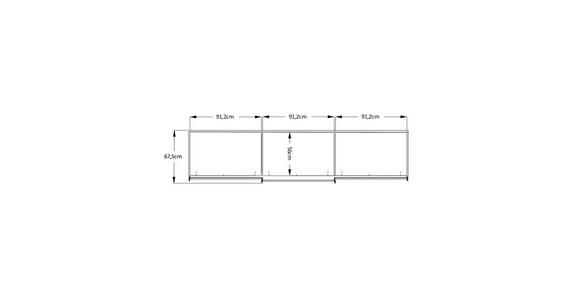 SCHWEBETÜRENSCHRANK 280/222/68 cm 3-türig Weiß, Weiß Hochglanz - Weiß Hochglanz/Alufarben, MODERN, Holzwerkstoff/Metall (280/222/68cm) - Moderano
