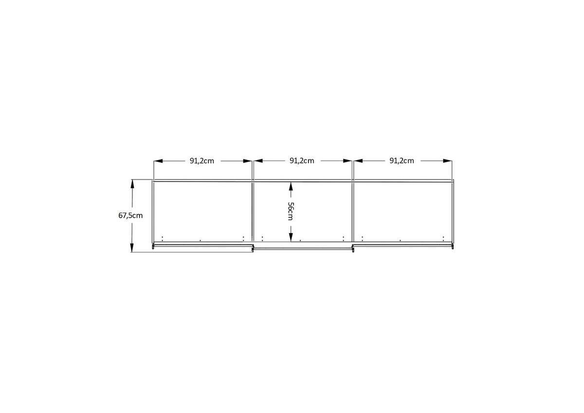 SCHWEBETÜRENSCHRANK 280/222/68 cm 3-türig Anthrazit, Dunkelgrau, Schwarz  - Dunkelgrau/Anthrazit, MODERN, Glas/Holzwerkstoff (280/222/68cm) - Moderano