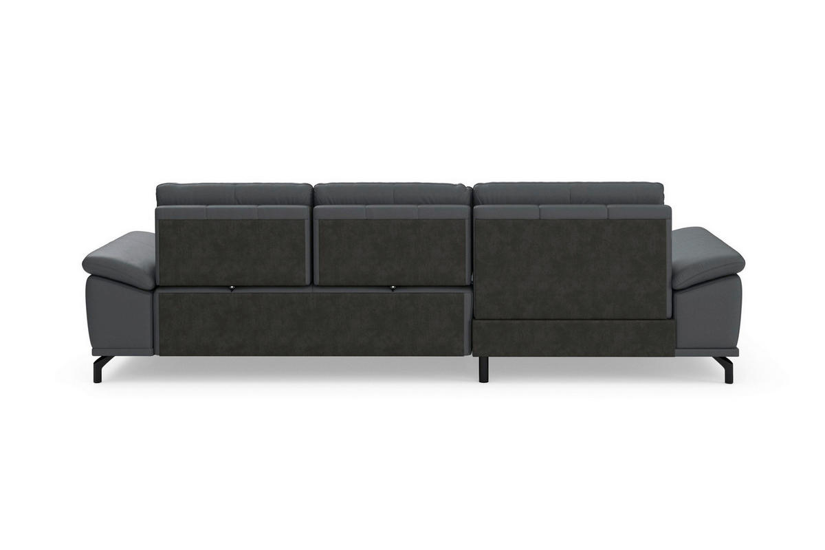 ROHOVÁ SEDAČKA, textil, koža, čierna - čierna, Basics, kov/koža (176/301cm) - Sit & More
