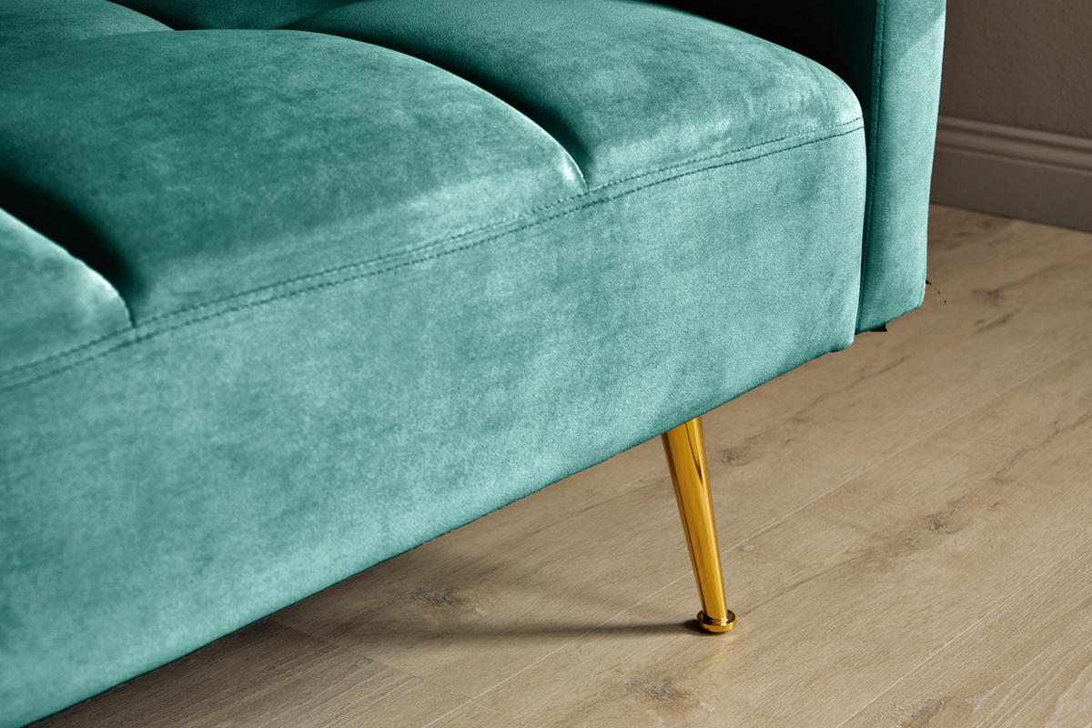 SCHLAFSOFA Grün, Opal  - Goldfarben/Opal, MODERN, Holz/Textil (213/84/84cm) - Livetastic