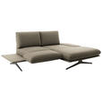 ECKSOFA  in Flachgewebe Hellbraun  234/155 cm  - Hellbraun/Schwarz, Design, Textil/Metall (234/155cm) - Dieter Knoll