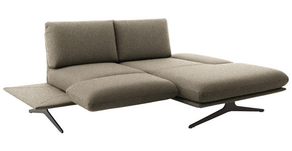 ECKSOFA  in Flachgewebe Hellbraun  234/155 cm  - Hellbraun/Schwarz, Design, Textil/Metall (234/155cm) - Dieter Knoll