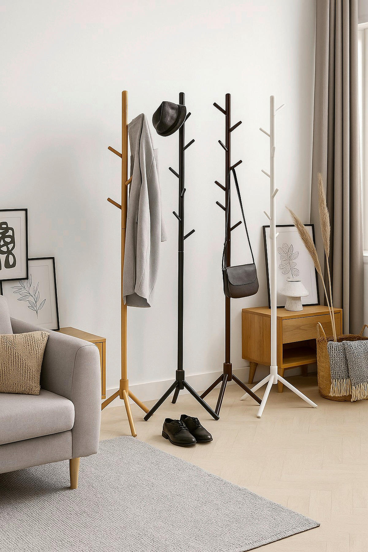 KLEIDERSTÄNDER in Buchefarben 45/45/174 cm   - Buchefarben, Design, Holz (45/45/174cm) - MID.YOU