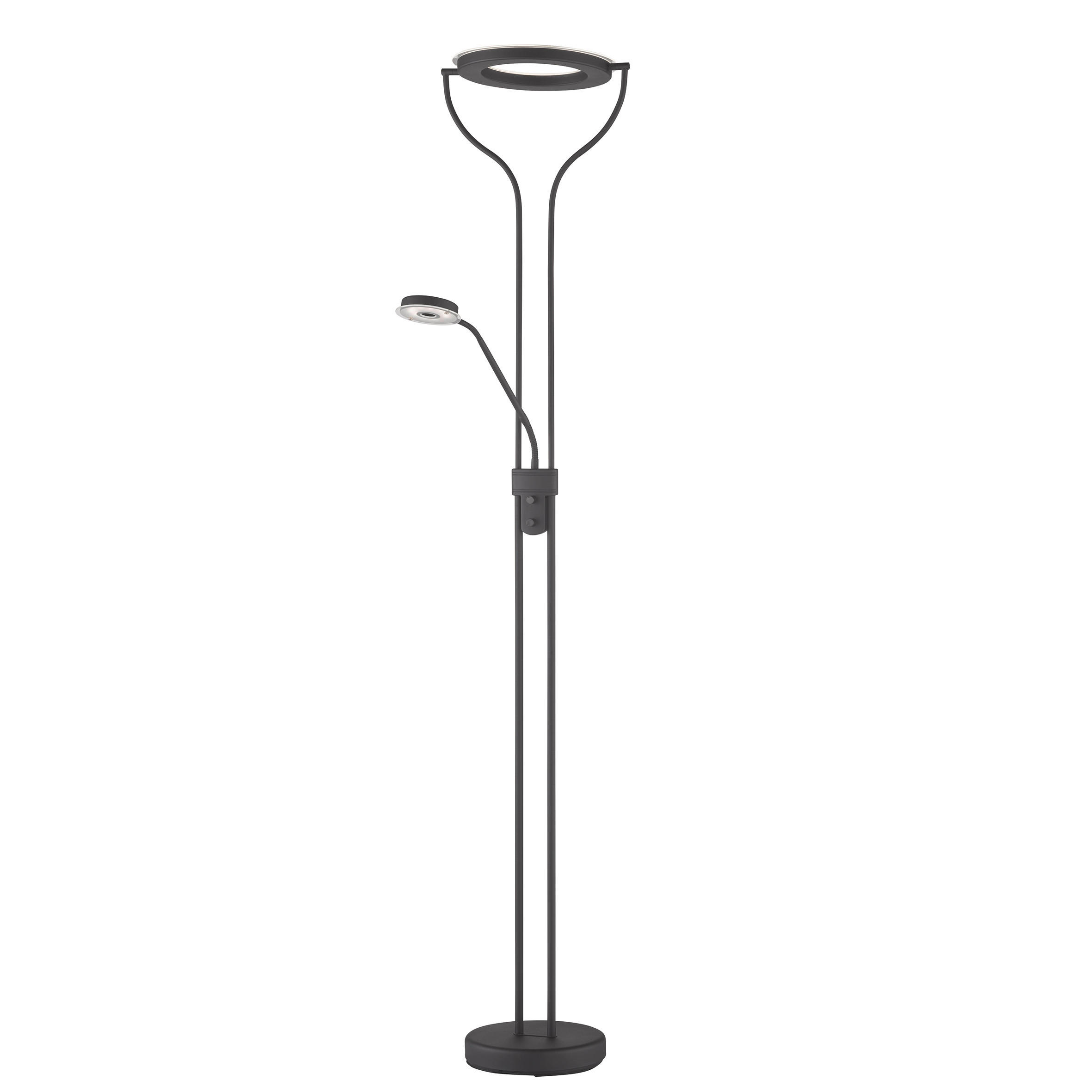 LED-STEHLEUCHTE  36/180 cm   - Sandfarben/Schwarz, Design, Glas/Metall (36/180cm)