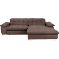 ECKSOFA Mikrofaser Hellbraun  - Chromfarben/Hellbraun, Design, Textil/Metall (265/180cm) - Carryhome